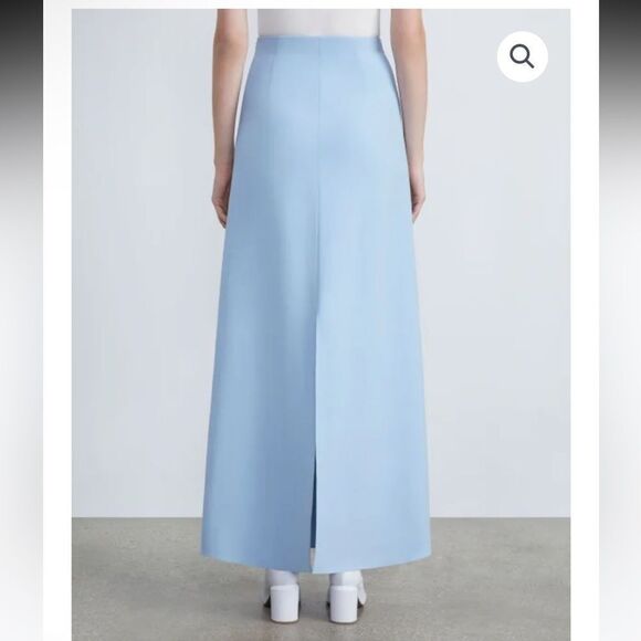 LAFAYETTE 148 | NEW Aerial Blue High Waisted Silk Blend Maxi Skirt Women’s 0 - Picture 5 of 16